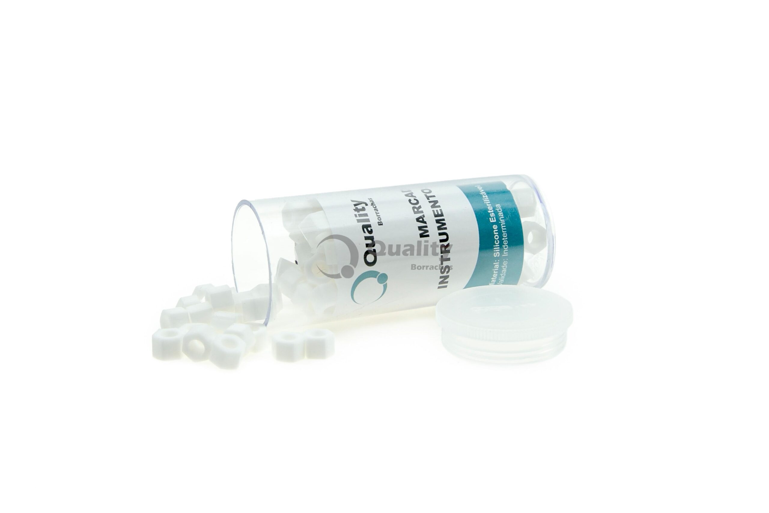 Identificador de Instrumentos c/100 unid - Branco - Produto odontológica de alta qualidade Quality Borrachas