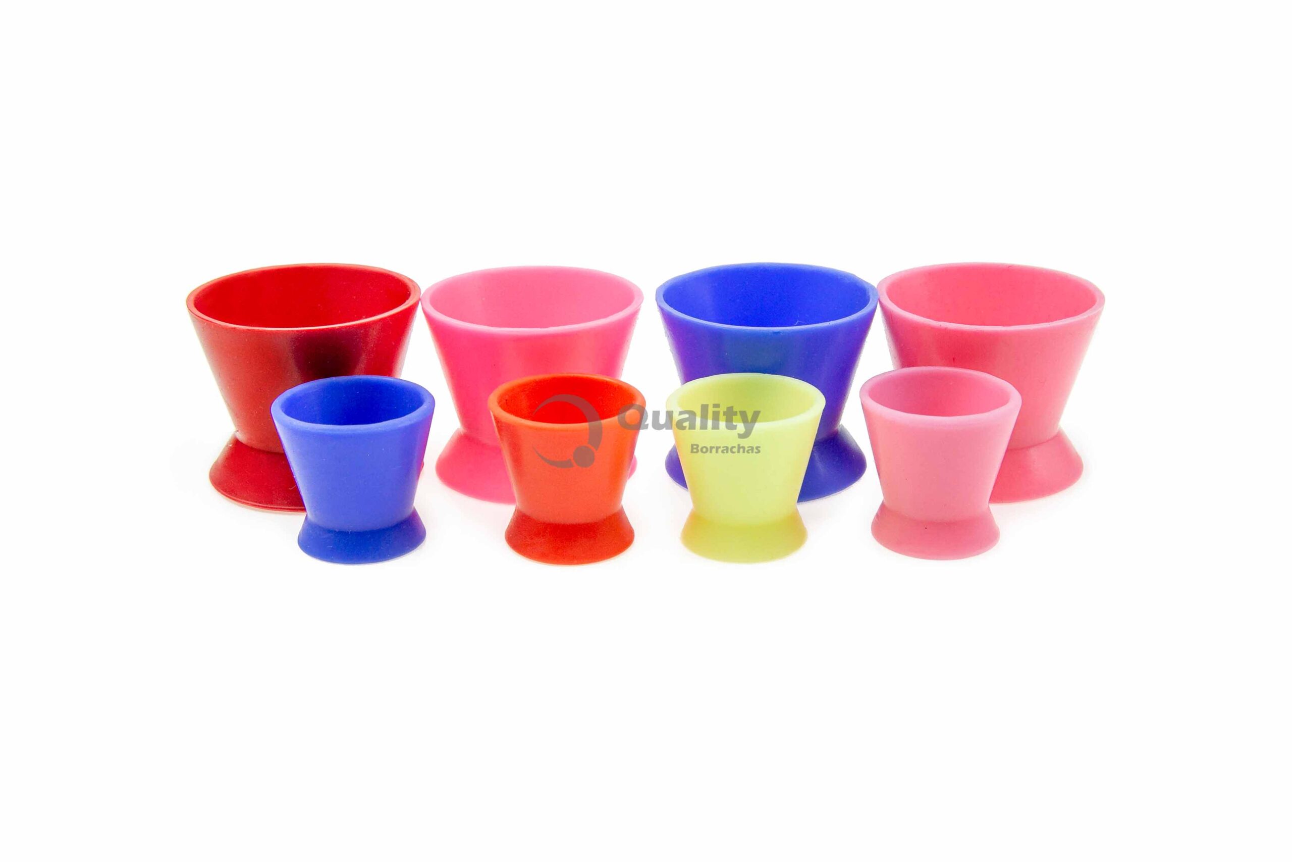 Kit Pote Dappen Silicone 4 Médios e 4 Pequenos - Produto odontológica de alta qualidade Quality Borrachas