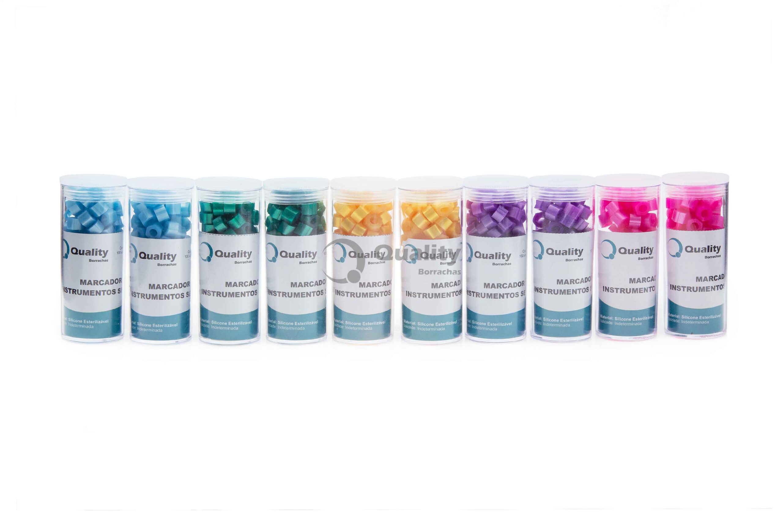 Marcador de Instrumentos Sextavado Metalizado - Kit 10 unidades - Produto odontológica de alta qualidade Quality Borrachas