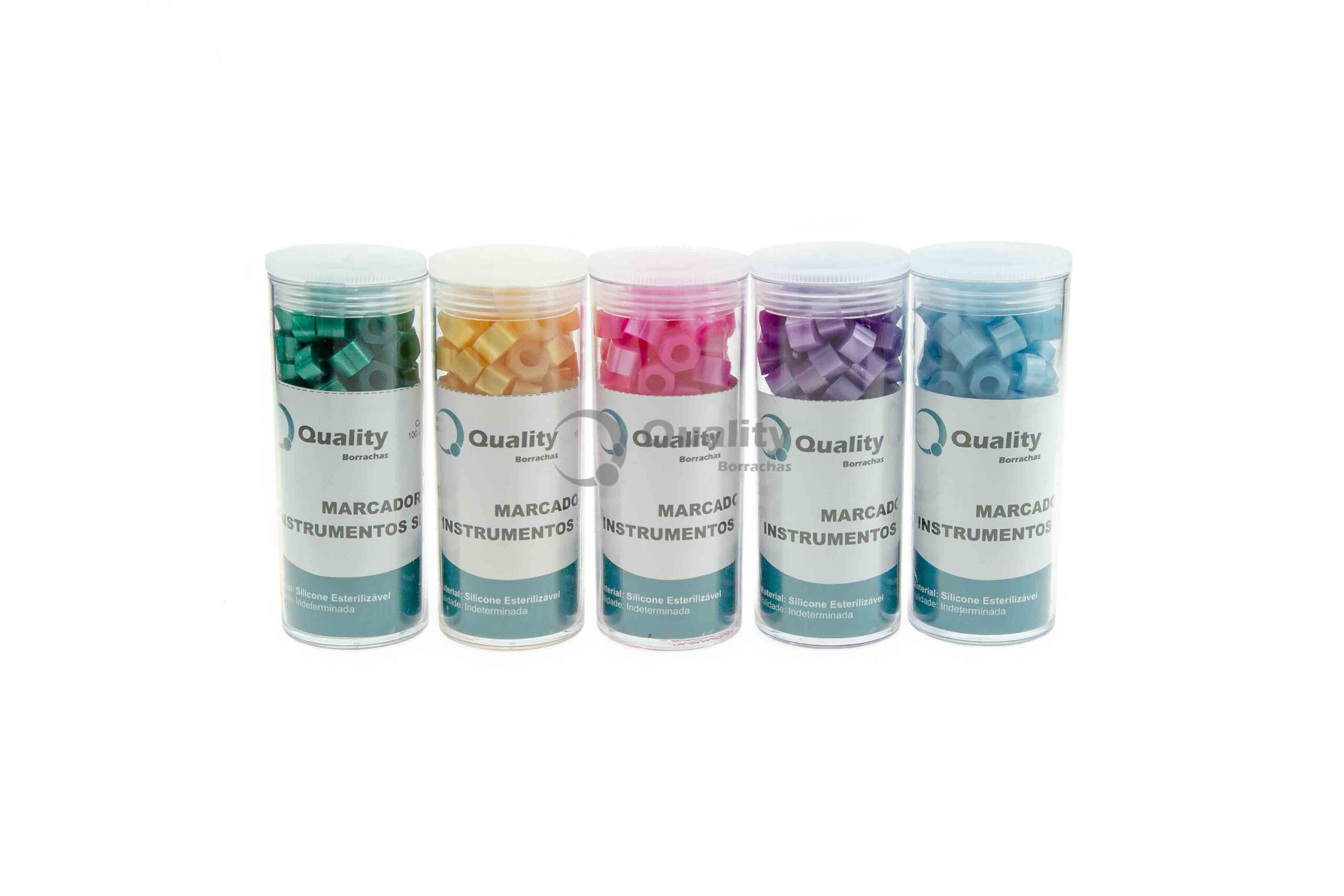 Marcador de Instrumentos - Kit 5 Cores Metalizadas - Produto odontológica de alta qualidade Quality Borrachas