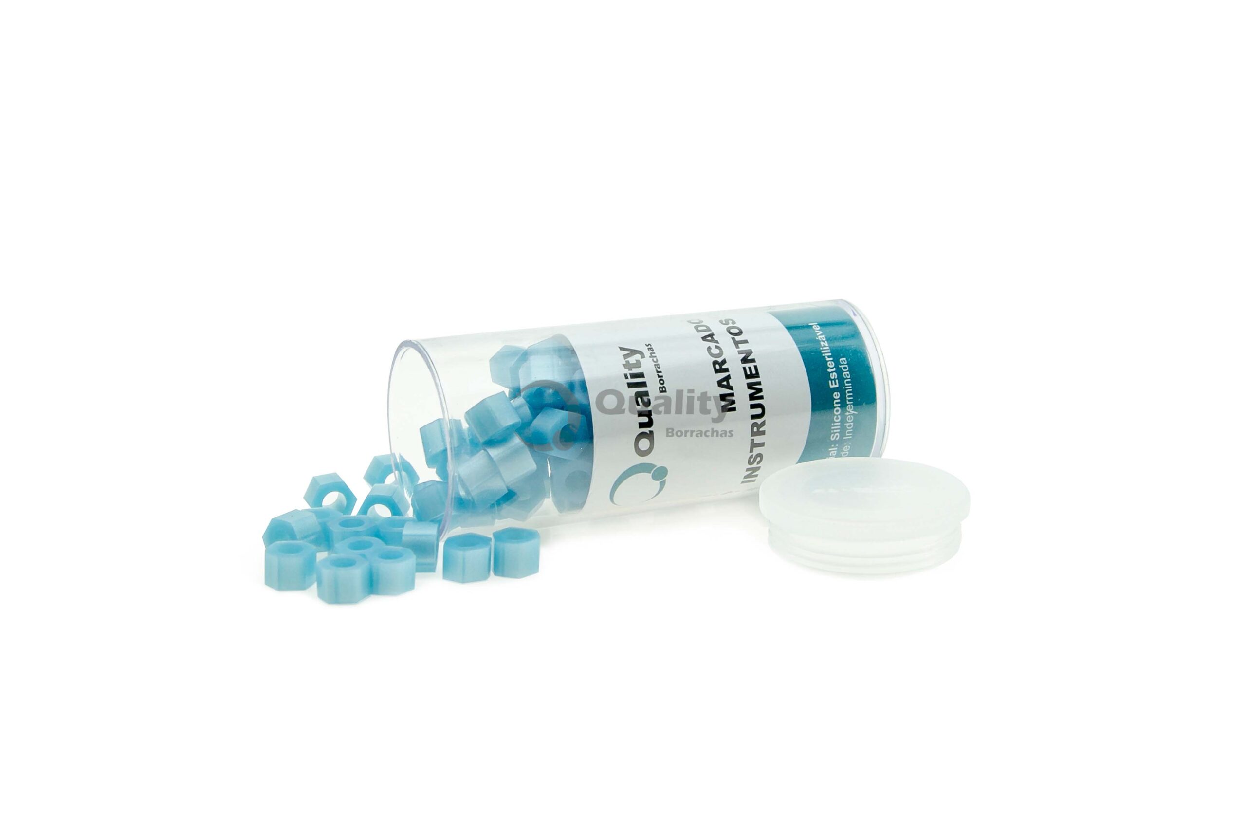 Marcador de Instrumentos c/100 unid - Azul Perolado - Produto odontológica de alta qualidade Quality Borrachas