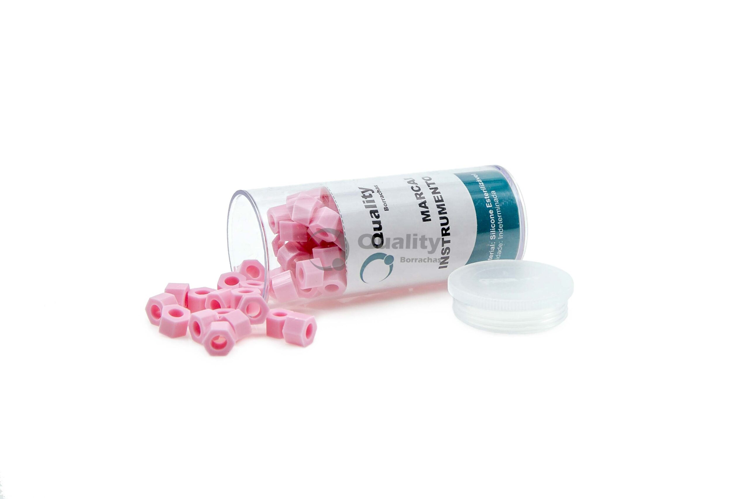 Marcador de Instrumentos c/100 unid - Rosa - Produto odontológica de alta qualidade Quality Borrachas