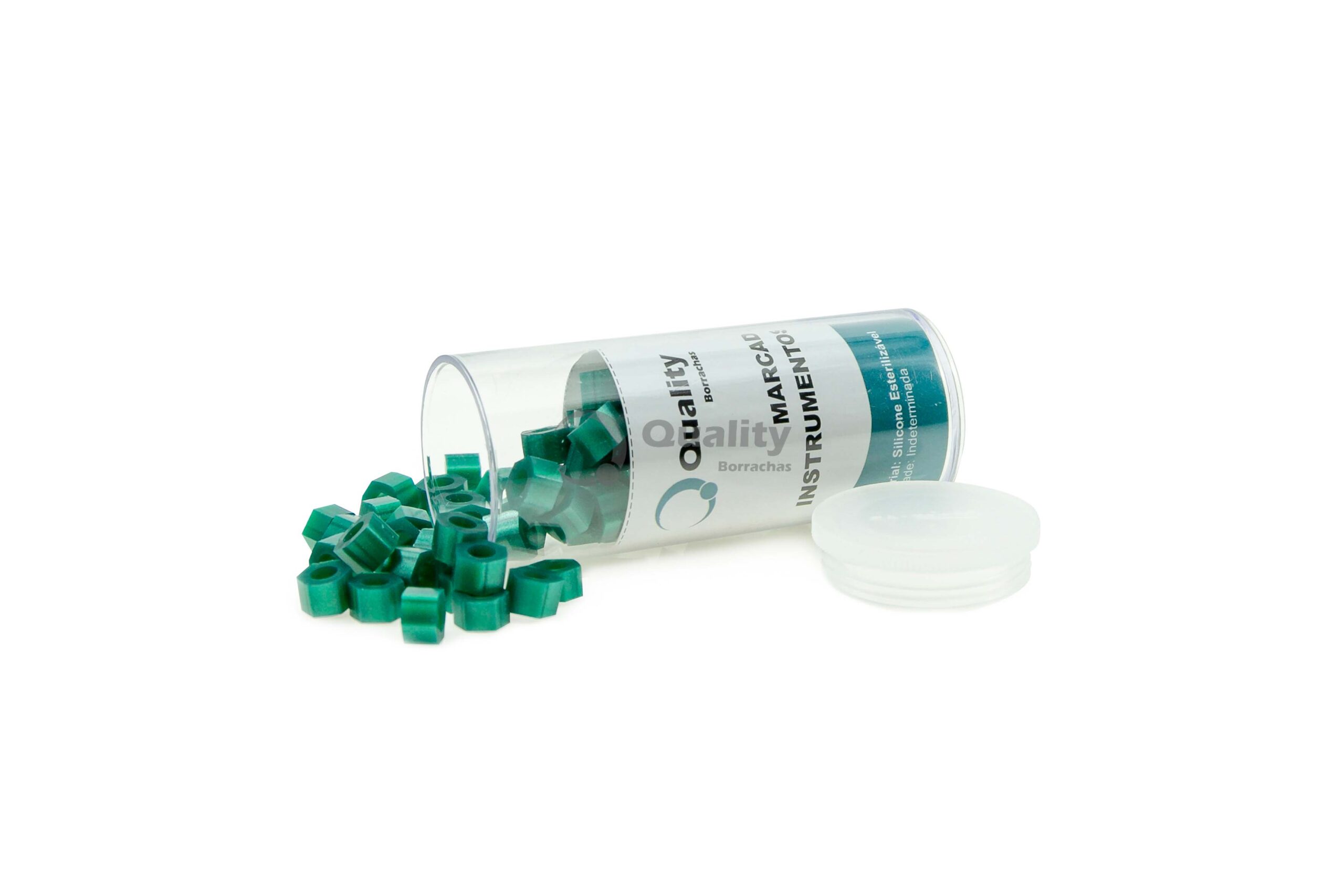 Marcador de Instrumentos c/100 unid - Verde Perolado - Produto odontológica de alta qualidade Quality Borrachas